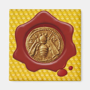 HONEY BEE RED WAX SEAL MAGNET