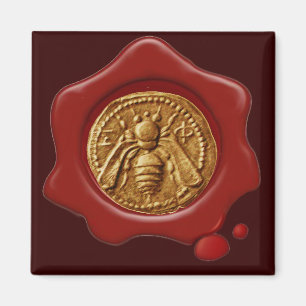 HONEY BEE RED WAX SEAL MAGNET
