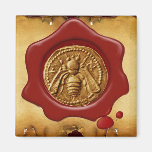 HONEY BEE RED WAX SEAL MAGNET