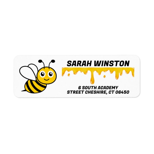 Honey Bee Return Address Label (Front)