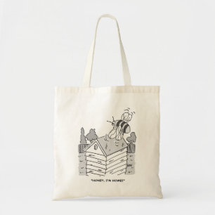 Honey Bee Returns to its Beehive. Funny Tote Bag
