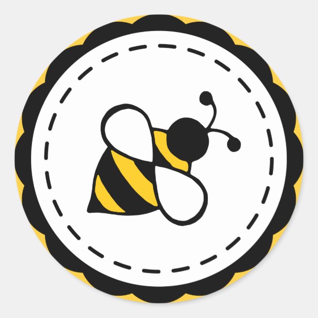 Honey Bee School Business Party Stickers (Front)