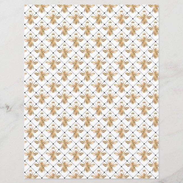 Honey Bee Scrapbook Paper Sheet (Front)