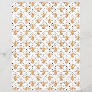 Honey Bee Scrapbook Paper Sheet