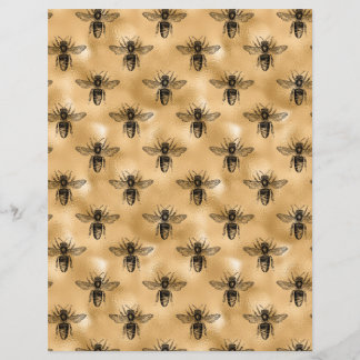 Honey Bee Scrapbook Paper Sheet