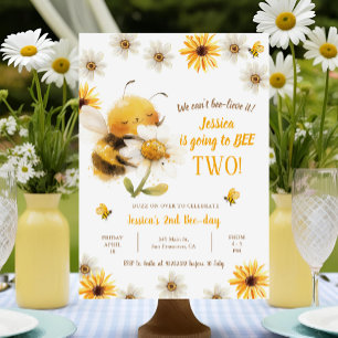 Honey Bee Second Birthday - Daisy Bee 2nd Birthday Invitation