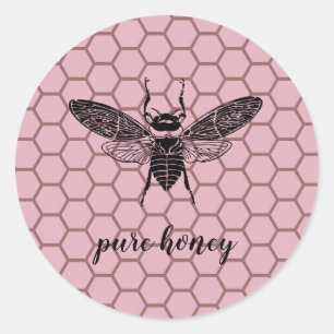 Honey Bee Seller Apiarist  Vintage Rose Gold Classic Round Sticker