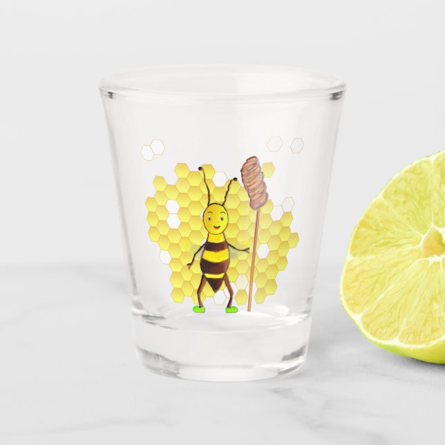 honey bee shot glass (Front)
