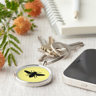Honey Bee Silhouette  Key Ring