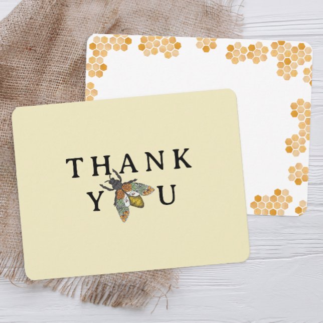 Honey Bee Simple Baby Shower Thank You Card | Mini (Thank You Card - Bee Themed)
