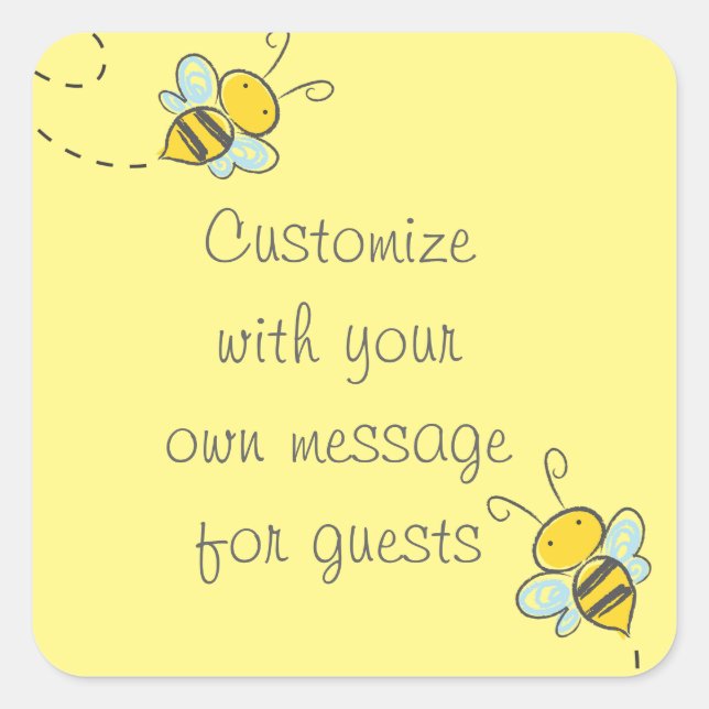 Honey Bee Square Sticker (Front)