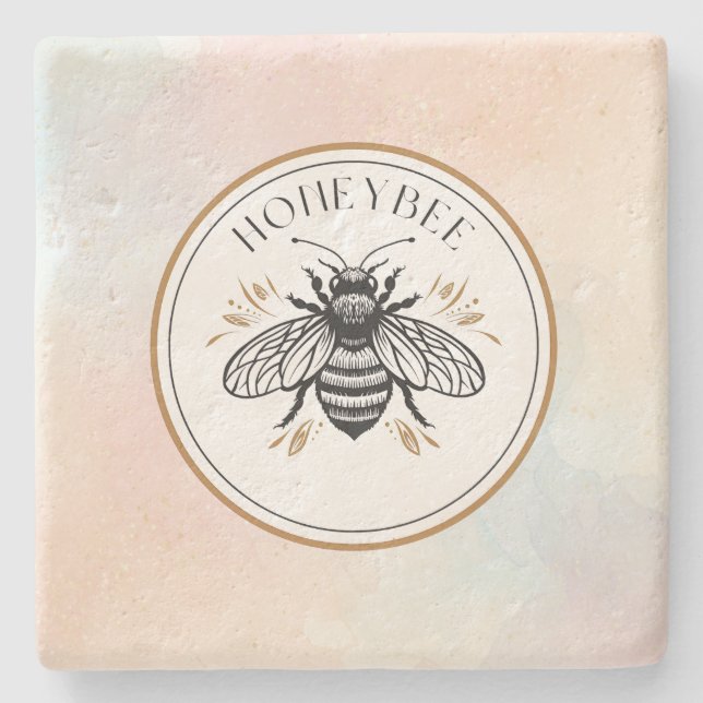 Honey Bee Stone Coaster (Front)