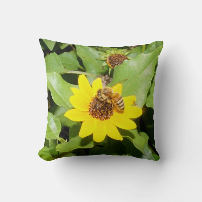 Honey bee Sunflower Pillow (Front)