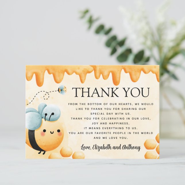 Honey Bee Thank You Card (Standing Front)