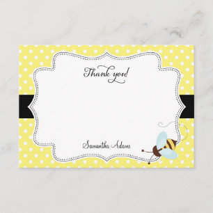 Honey Bee Thank You Card Polkadot