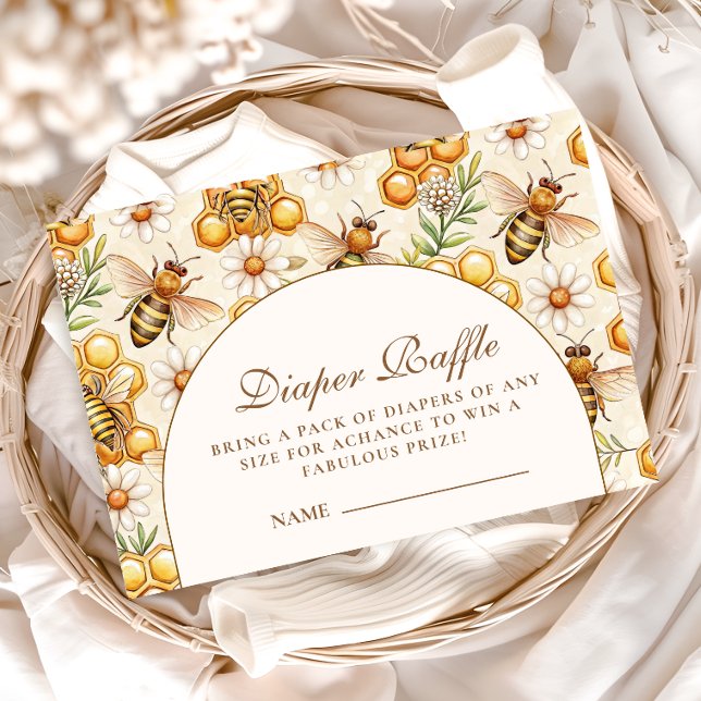 Honey Bee Theme Diapper Raffle Enclosure Card (Creator Uploaded)