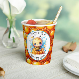 Honey bee themed Boy's Baby Shower  Paper Cups
