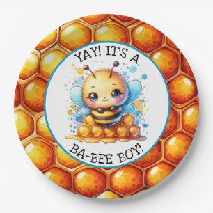 Honey bee themed Boy's Baby Shower  Paper Plate