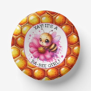 Honey bee themed Girl's Baby Shower  Paper Plate