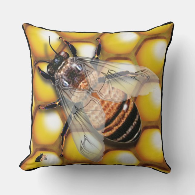 Honey Bee Throw Pillow (Front)