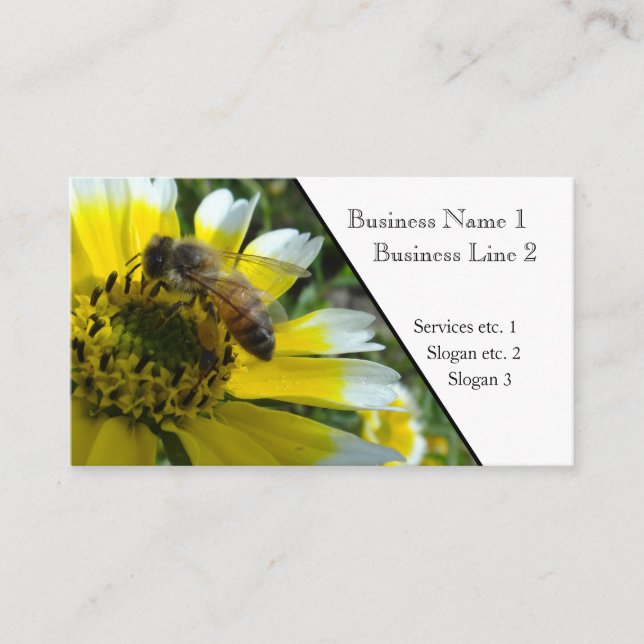 Honey Bee & Tidy Tips Business Card (Front)