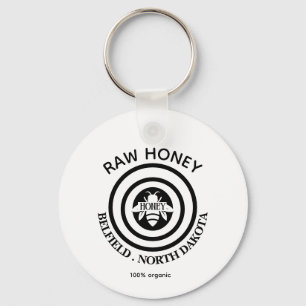 Honey Bee Vintage Family Name & Return Address Key Ring