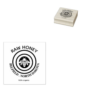 Honey Bee Vintage Family Name & Return Address Rubber Stamp