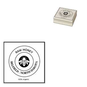 Honey Bee Vintage Family Name & Return Address Rubber Stamp