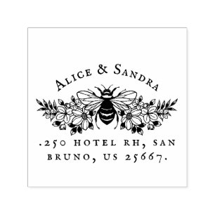 Honey Bee   Vintage Family Name &  Self-inking Sta Self-inking Stamp