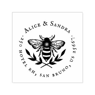 Honey Bee   Vintage Family Name &  Self-inking Sta Stamp