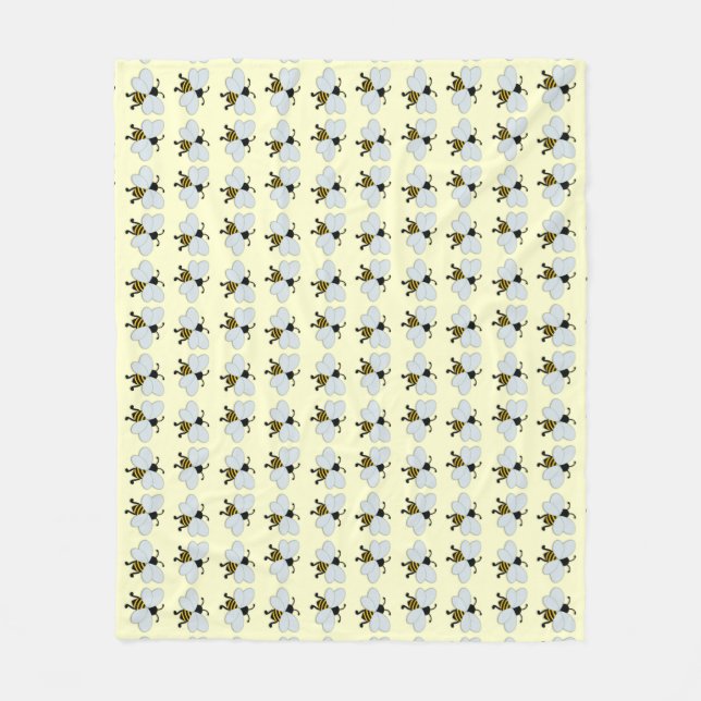 Honey Bee Watercolor Fleece Blanket (Front)
