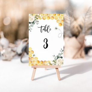 Honey bee wedding table number