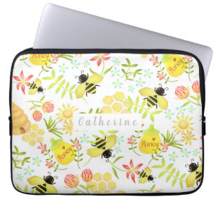 Honey Bee White Electronics Bag