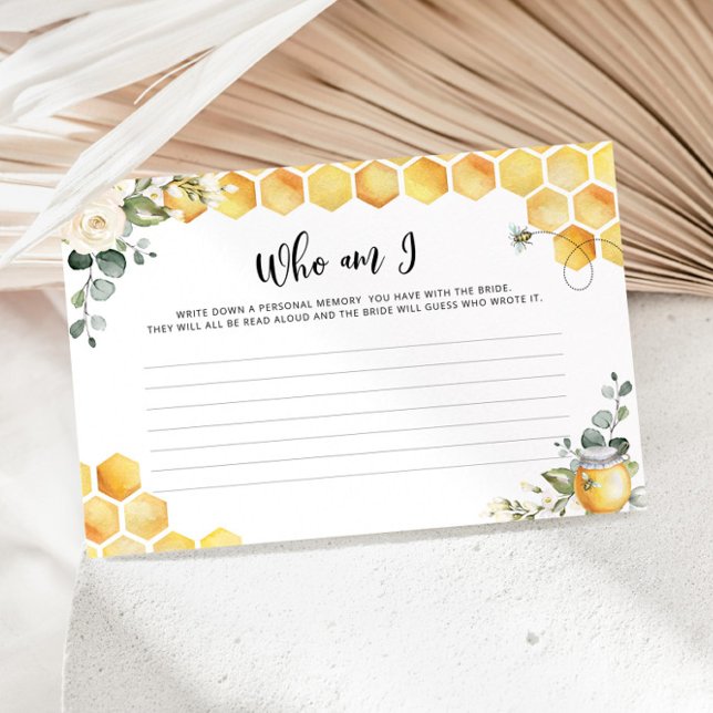 Honey bee Who am I bridal shower game Stationery (Creator Uploaded)