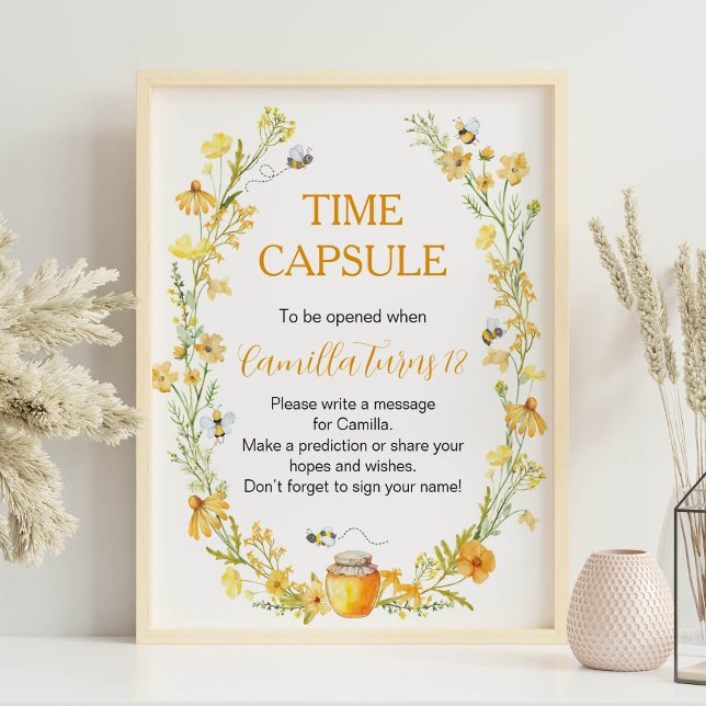 Honey Bee Wildflower Birthday Time Capsule sign (Creator Uploaded)