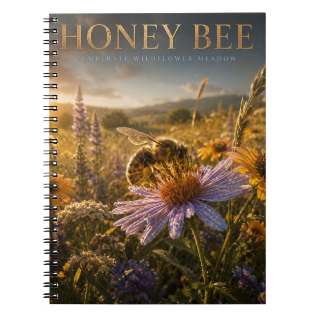 Honey Bee Wildflower Meadow ANIMALS Notebook (Front)