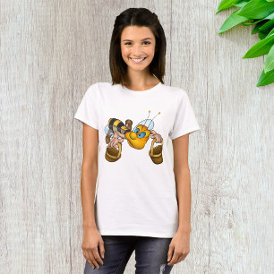 Honey Bee with Baskets Fun Busy Bee Illustration T-Shirt