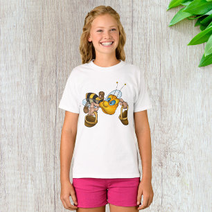 Honey Bee with Baskets Fun Busy Bee Illustration  T-Shirt