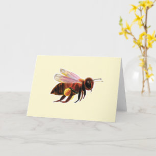 Honey Bee with its Pollen Baskets Illustration Card