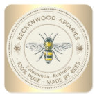 Honey Bee Yellow Beekeeper Apiary Gold Border