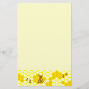 Honey Bee Yellow Honeycomb Stationery