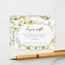 Honey Bee Yellow Watercolor Floral Diaper Raffle