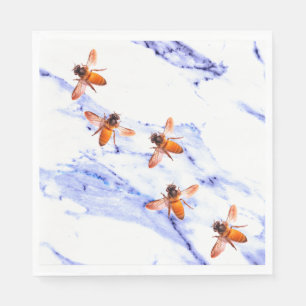 Honey Bees and blue marble Napkin