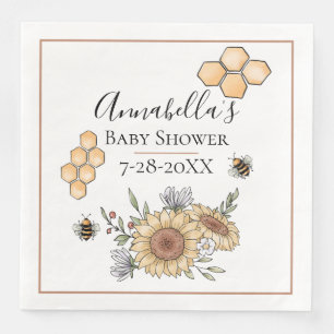 Honey Bees and Sunflowers Napkin