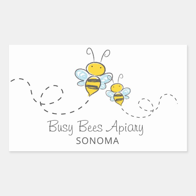 Honey Bees Apiary Beekeeper Logo Product Labels (Front)