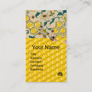 HONEY BEES,BEECOMBS, SPRING FLOWERS BEEKEEPER BUSINESS CARD