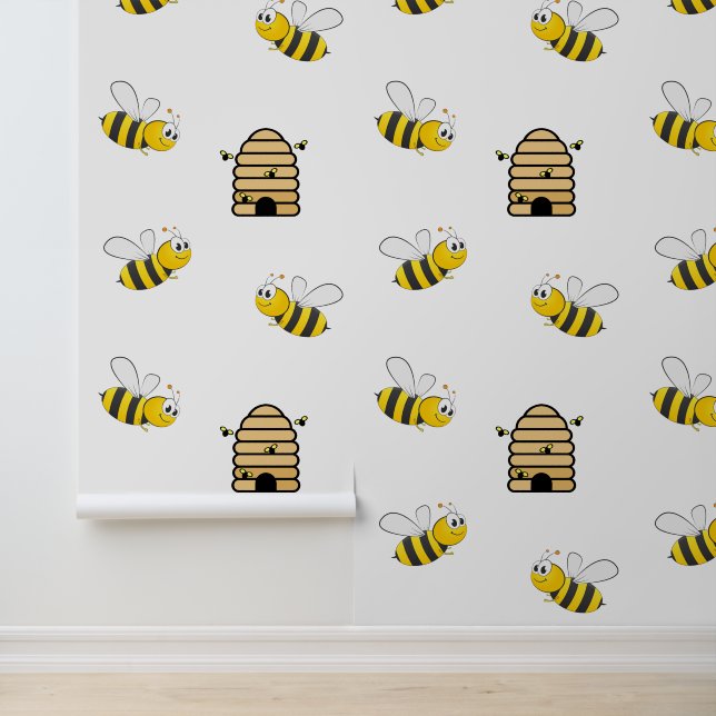 Honey Bees & Beehive Design Wallpaper (Application)