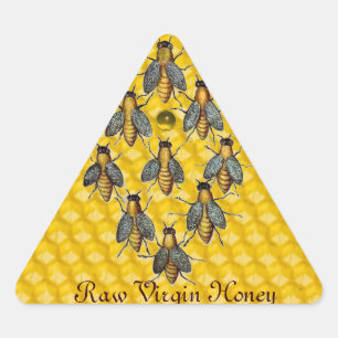 HONEY BEES / BEEKEEPER BEEKEEPING TRIANGLE STICKER