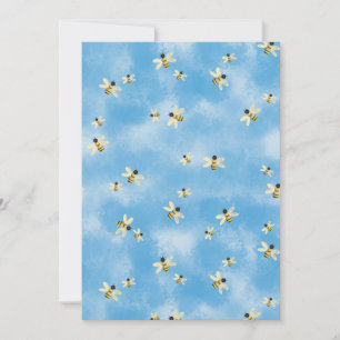Honey Bees & Blue Skies Blank Wedding Invitation