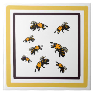 Honey Bees Ceramic Tile